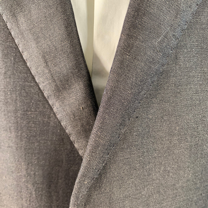 ERMENEGILDO ZEGNA Size 44 Regular Brown Silk Linen Twill Sport Coat