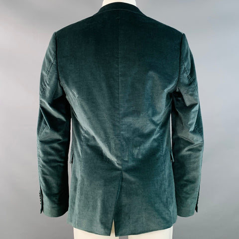 DRYKORN Size 40 Forest Green Corduroy Cotton Blend Peak Lapel Sport Coat