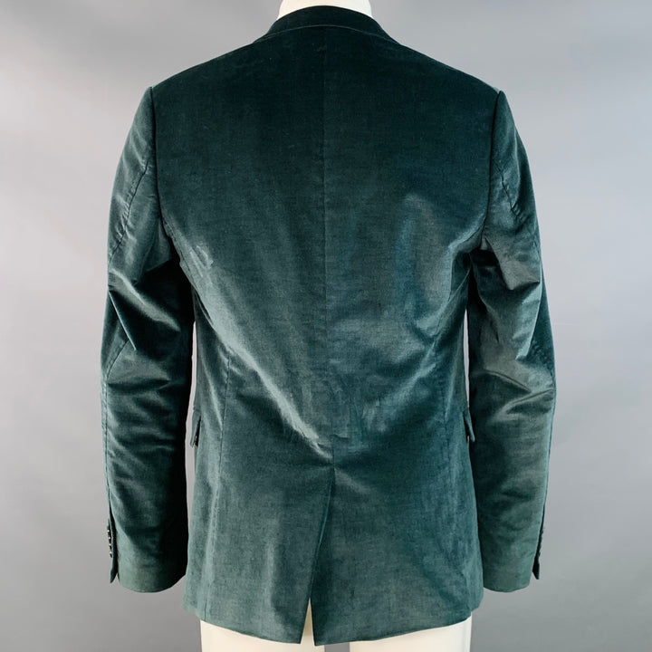 DRYKORN Size 40 Forest Green Corduroy Cotton Blend Peak Lapel Sport Coat