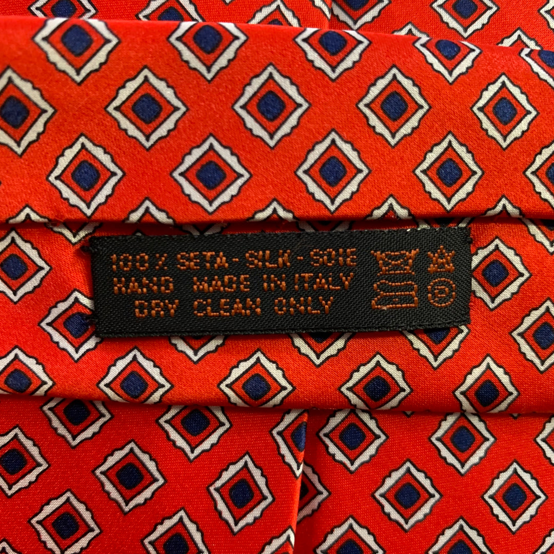 DOLCEPUNTA Red Navy Diamond Silk Tie