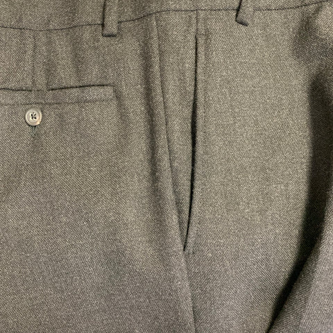 MARC JACOBS Size 32 Grey Charcoal Virgin Wool Wide Leg Cuffed Dress Pants