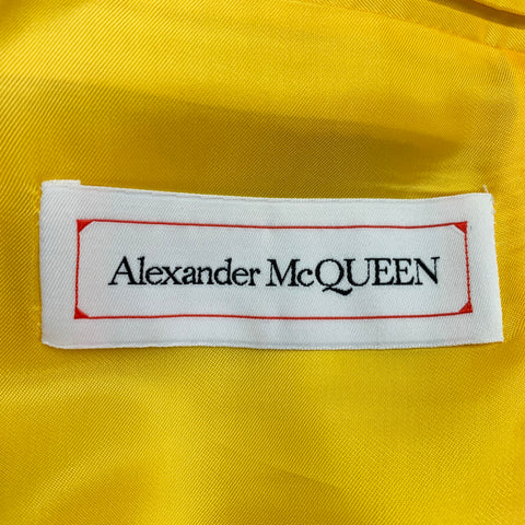 ALEXANDER MCQUEEN Size 42 Yellow Cotton Notch Lapel Single Button Sport Coat