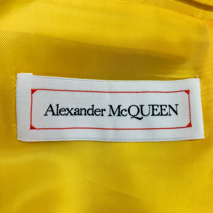 ALEXANDER MCQUEEN Size 42 Yellow Cotton Notch Lapel Single Button Sport Coat