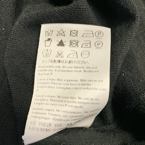 ESCADA Taille M Pull en mélange de laine noire à rayures texturées et col rond