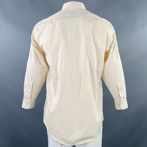 BROOKS BROTHERS Size L Cream Cotton Spread Collar Long Sleeve Shirt