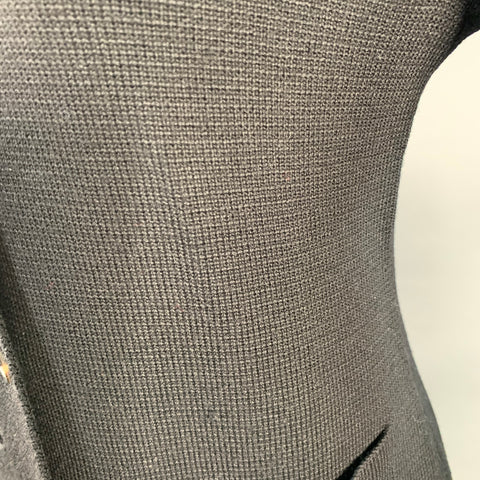 DROZDZIK Size S Black Wool Knit Two Pockets Cardigan