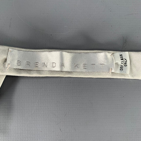 BRENDA KETT Silver Silk Pretied Bow Tie