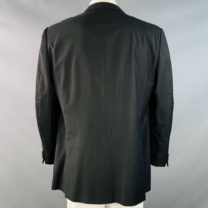 ERMENEGILDO ZEGNA Size 48 Regular Black Wool Twill Notch Lapel Sport Coat