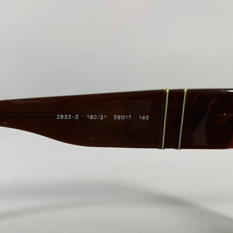 PERSOL Brown Silver Acetate Sunglasses