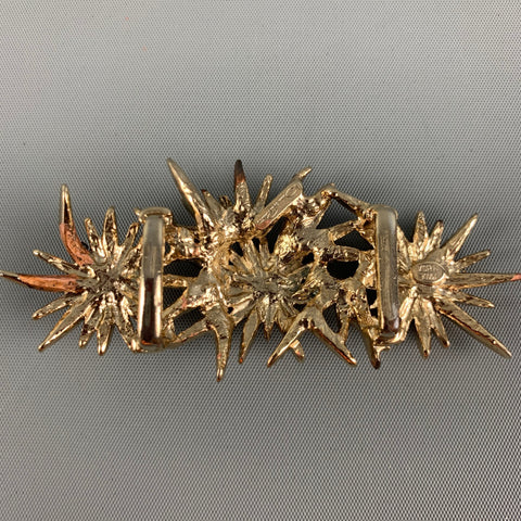 OSCAR DE LA RENTA Pink Rhinestones Metal Belt Buckle
