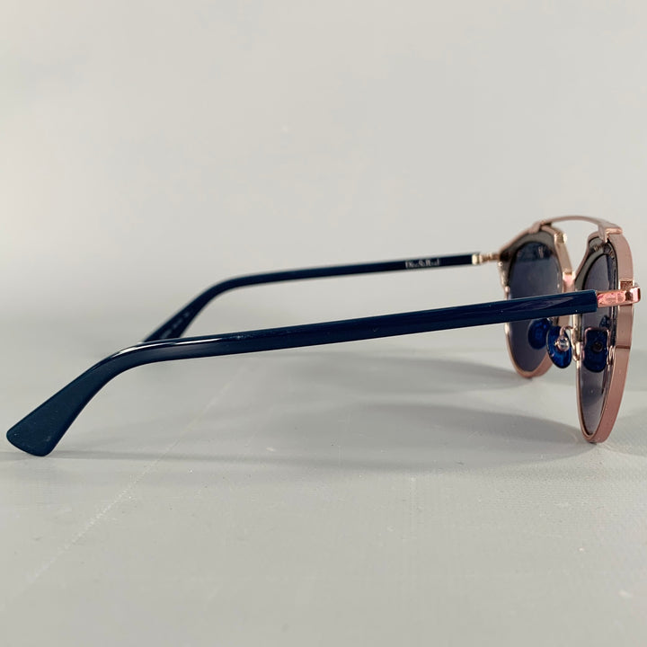 CHRISTIAN DIOR So Real Pink Grey Stripe Metal Sunglasses