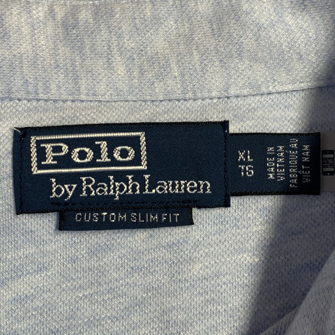 POLO by RALPH LAUREN Size XL Blue Cotton Linen One Pocket Polo