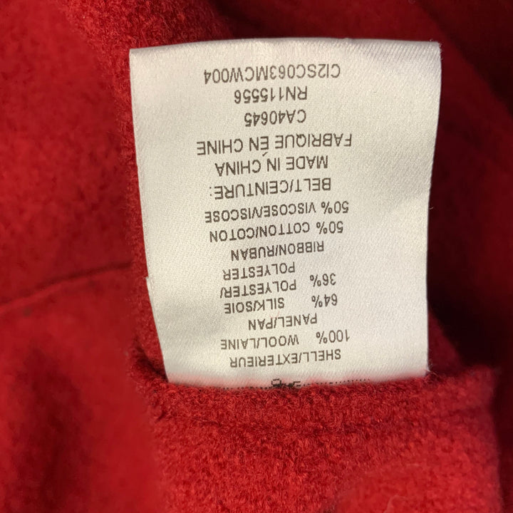 PORTS 1961 Size 0 Burgundy Gold Wool Textured Collarless Coat