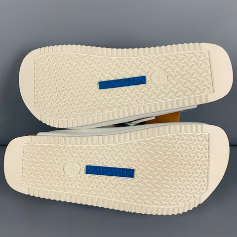 BIRKENSTOCK Size 9 White Leather Slip On Sandals