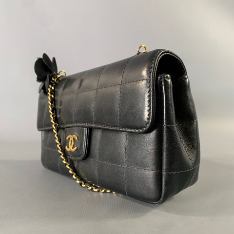 CHANEL Black Quilted Leather Cross Body Handbag