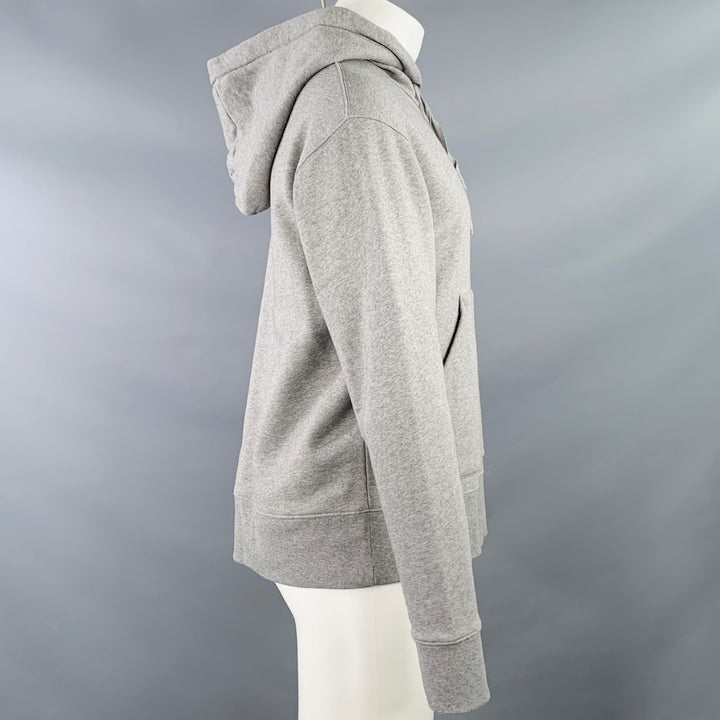 ACNE STUDIOS Size M Ferris Face Grey Cotton Hoodie Sweatshirt