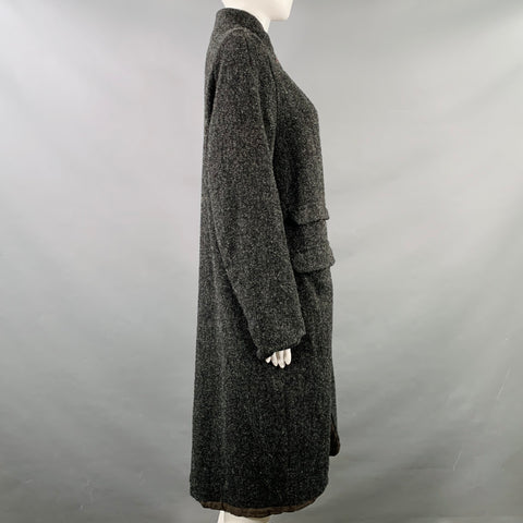 H+ HANNOH WESSEL Size XS Grey Charcoal Virgin Wool Button Up Coat