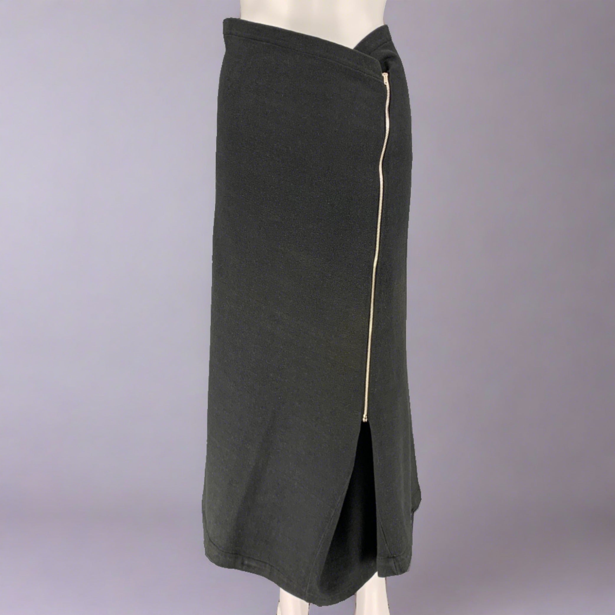 Black wool zip skirt best sale