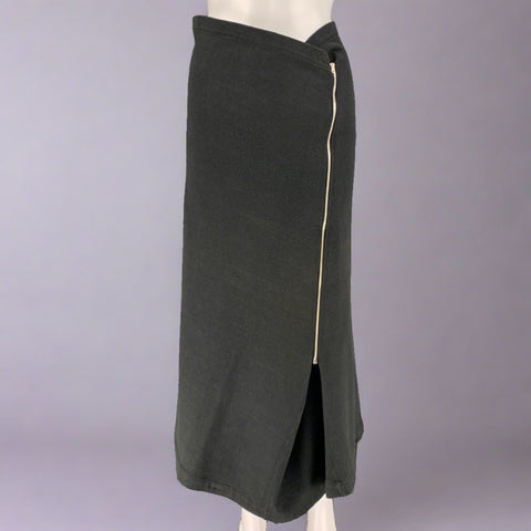 COMME des GARCONS Size M Black Wool Knit Zip Up Skirt