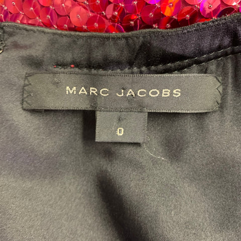 MARC JACOBS Robe droite rouge à sequins en polyester Taille 0