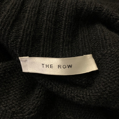 THE ROW Size L Black Cashmere Mock Neck Sweater