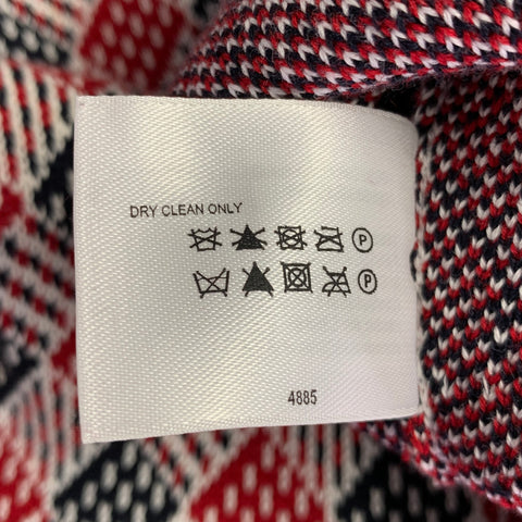 BLACK FLEECE Size L White Red Black Diamond Cotton V-Neck Vest