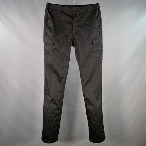 BALENCIAGA Size 34 Black Cotton Blend Cargo Casual Pants