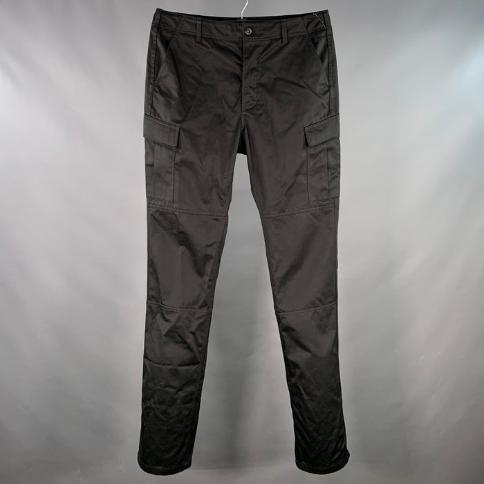 BALENCIAGA Size 34 Black Cotton Blend Cargo Casual Pants
