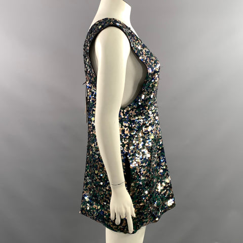 SCOTCH AND SODA Size S Blue Green Viscose Knee Length Dress
