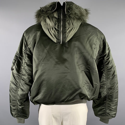 WTAPS Size XL Green Hooded Bomber Coat