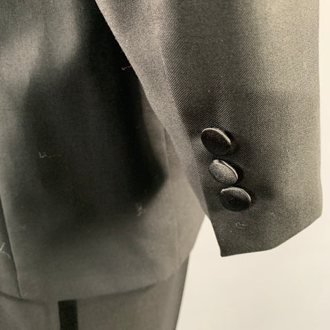 CALVIN KLEIN Chest Size 42 Black Wool Notch Lapel 36 32 Tuxedo