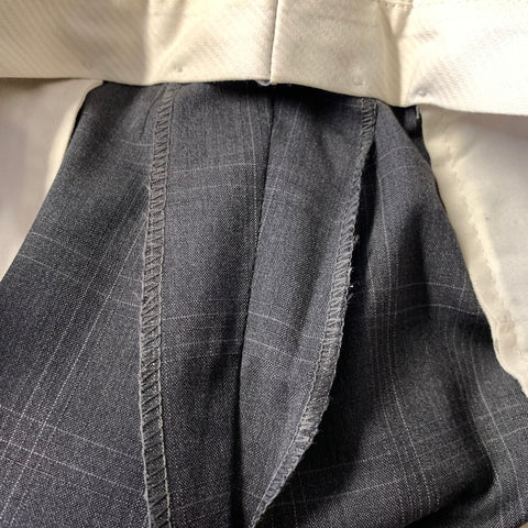 ZZEGNA Chest Size 38 Grey Dark Grey Window Pane Wool Notch Lapel 32 31 Suit