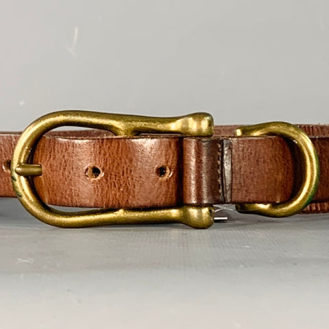 BILLS KHAKIS Size 32 Brown Gold Leather Belt