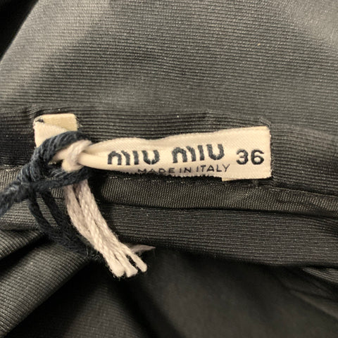 MIU MIU Size 0 Black Nylon Blend High Waisted Mini Skirt