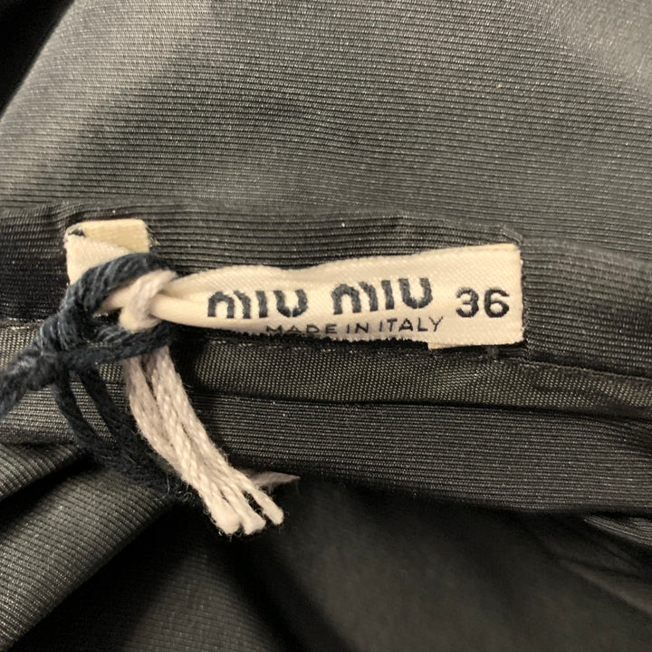MIU MIU Size 0 Black Nylon Blend High Waisted Mini Skirt