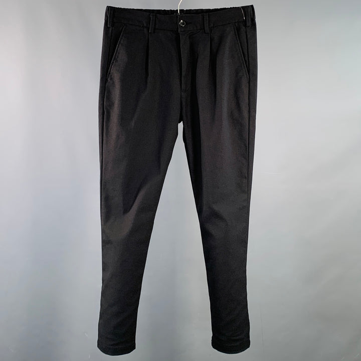 MARINERO Size M Black Polyester Blend Drawstring Casual Pants