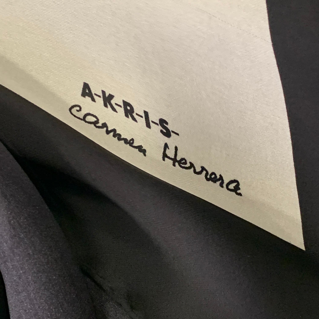 AKRIS Black White Silk Oversized Scarf Shawl