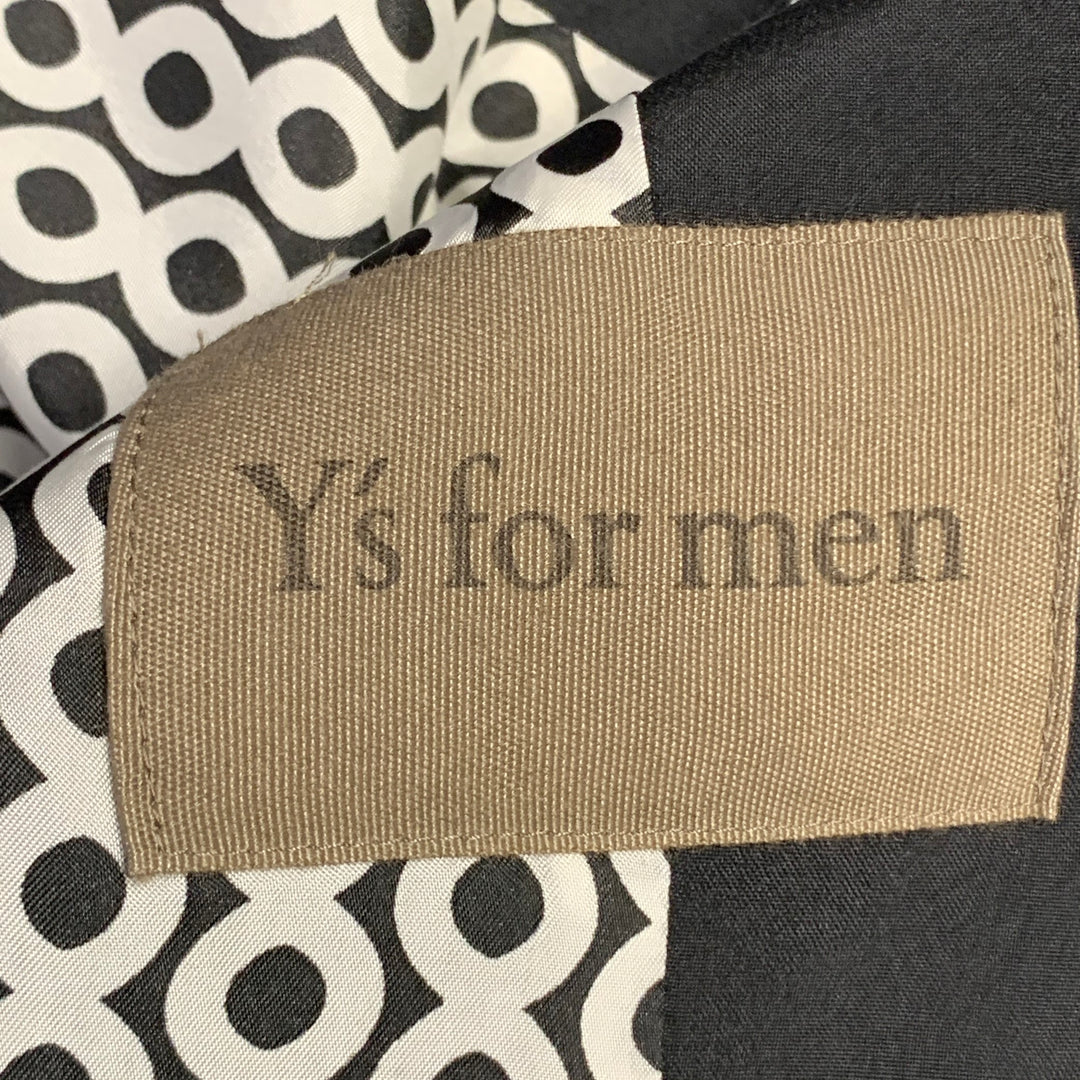YOHJI YAMAMOTO Size XL Black Silk Single Breasted Drop Shoulder Sport Coat
