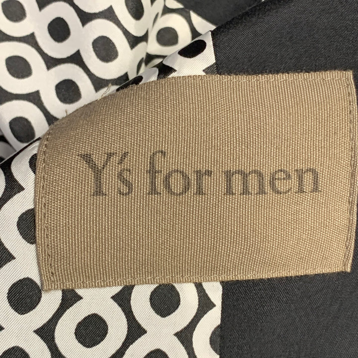 YOHJI YAMAMOTO Size XL Black Silk Single Breasted Drop Shoulder Sport Coat