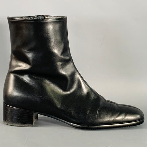 SALVATORE FERRAGAMO Size 5 Black Leather Split Toe Side Zipper Boots