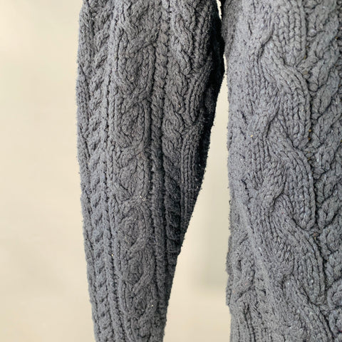 POLO by RALPH LAUREN Size M Navy Cotton Chunky Cable Knit Sweater