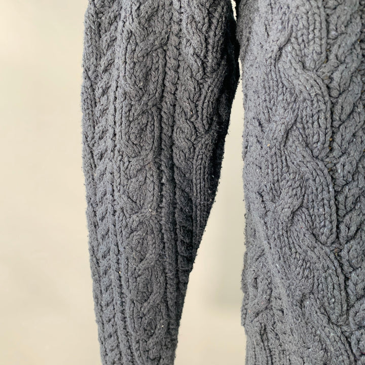 POLO by RALPH LAUREN Size M Navy Cotton Chunky Cable Knit Sweater