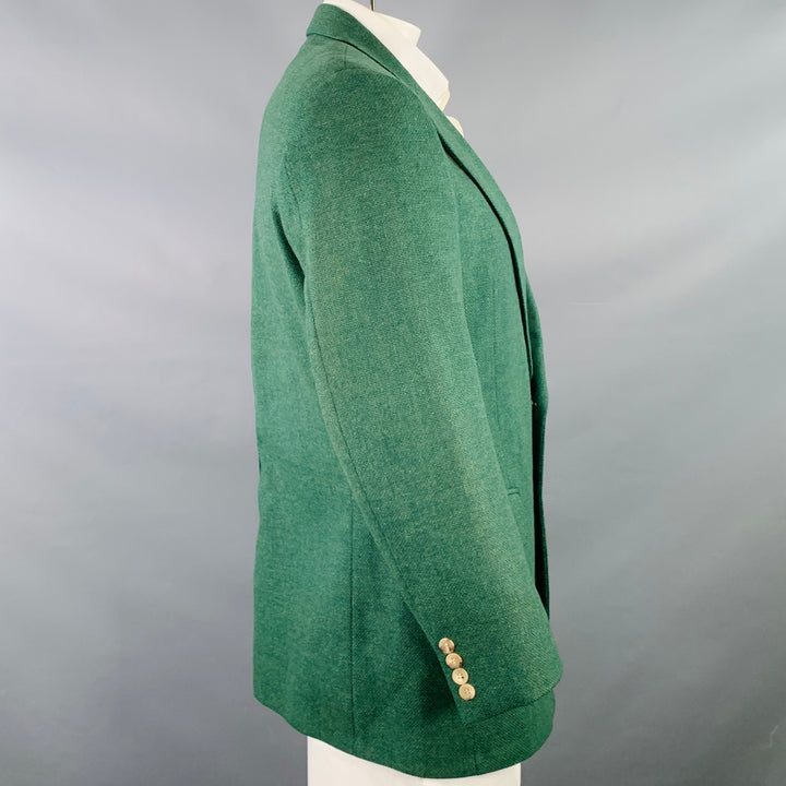 PAUL STUART Size 42 Green Woven Wool Cashmere Single Breasted Sport Coat