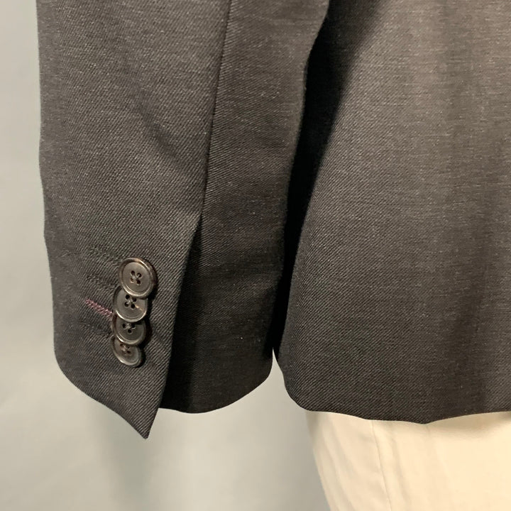 PAUL SMITH Size 44 Regular Soho Black Twill Wool Notch Lapel Sport Coat