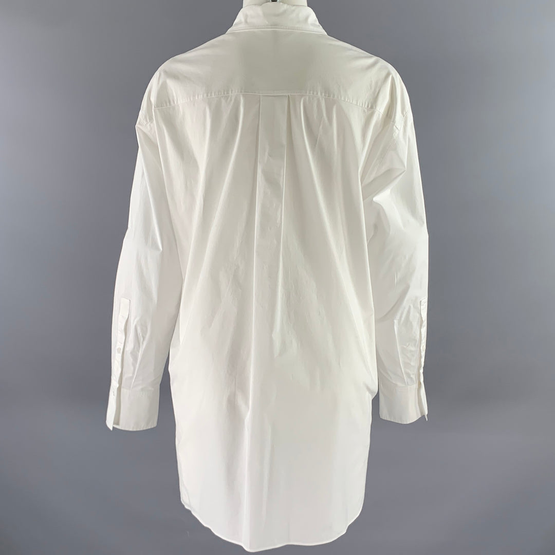 DOROTHEE SCHUMACHER Size 2 White Cotton Blend Shirt
