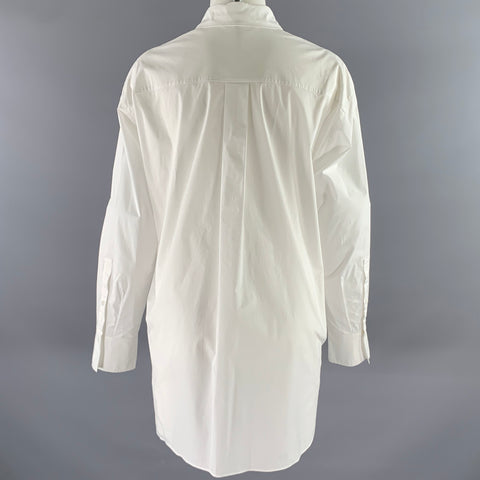 DOROTHEE SCHUMACHER Size 2 White Cotton Blend Shirt