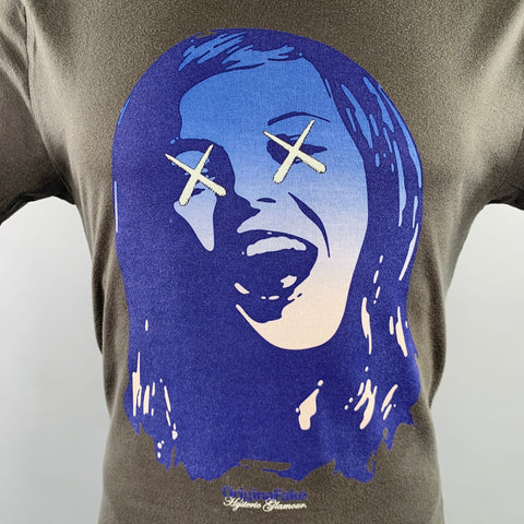 HYSTERIC GLAMOUR Size M Black Blue Print Cotton T-shirt