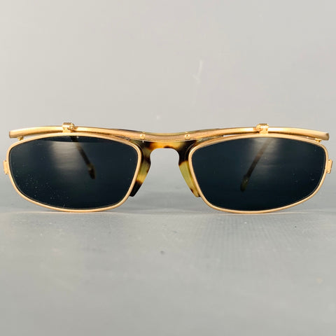 L.A.EYEWORKS Taz Or Écaille de Tortue Métal Lunettes de Soleil Relevables