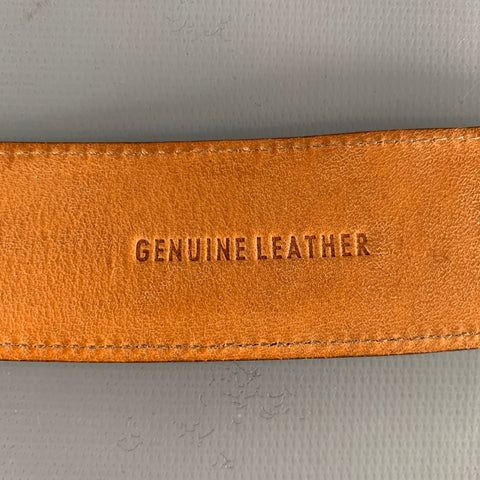 CANALI Size 34 Brown Silver Suede Belt