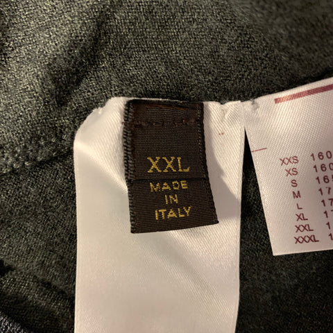 LOUIS VUITTON Size XXL Grey Charcoal Knitted Wool V-Neck Pullover